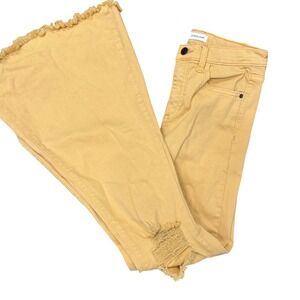 Sneak Peek Womens Size 3/W26 Yellow Denim Jeans Raw Hem Casual
